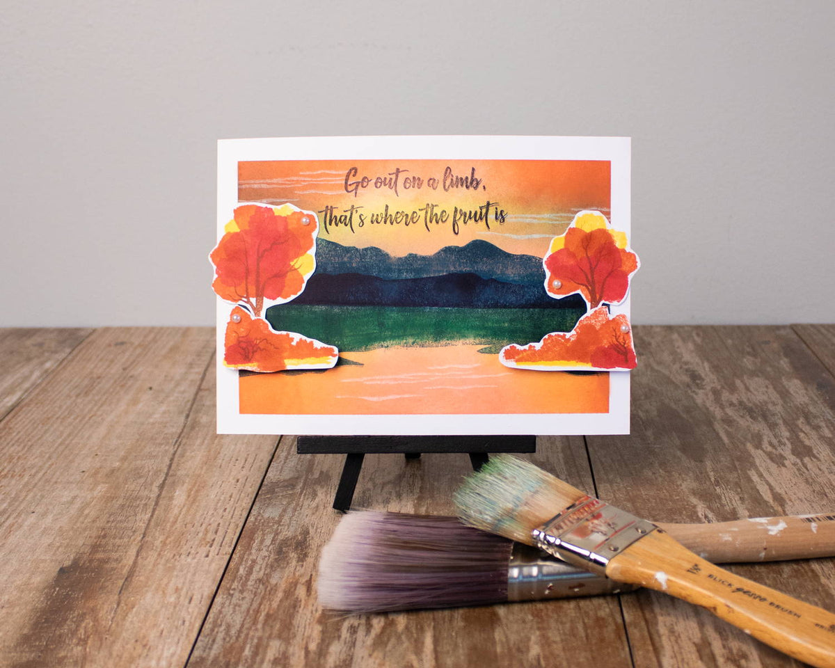 Make a Bob Ross Calming Lake Greeting Card –