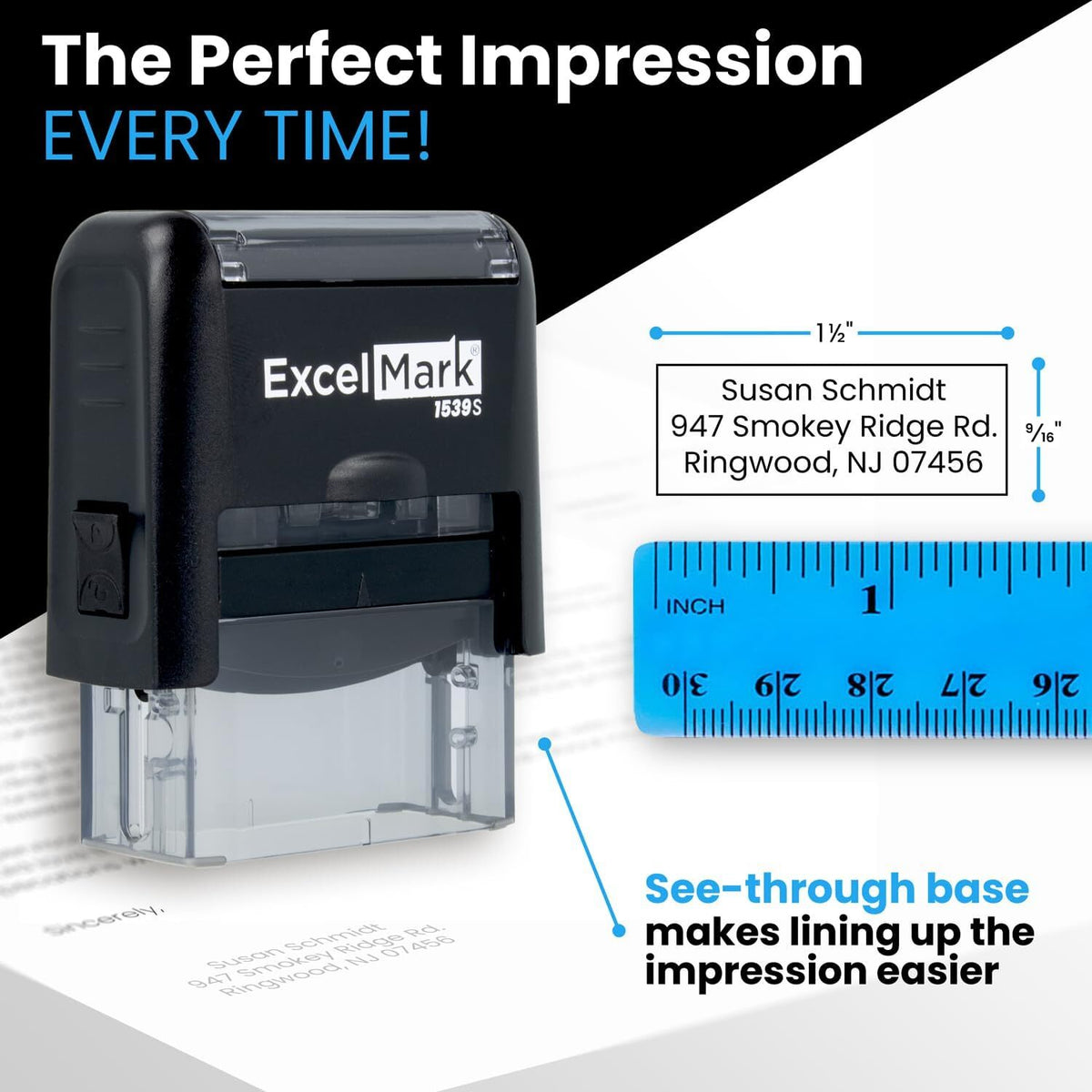TOP Secret Self Inking Rubber Stamp - Red Ink (ExcelMark A1539)