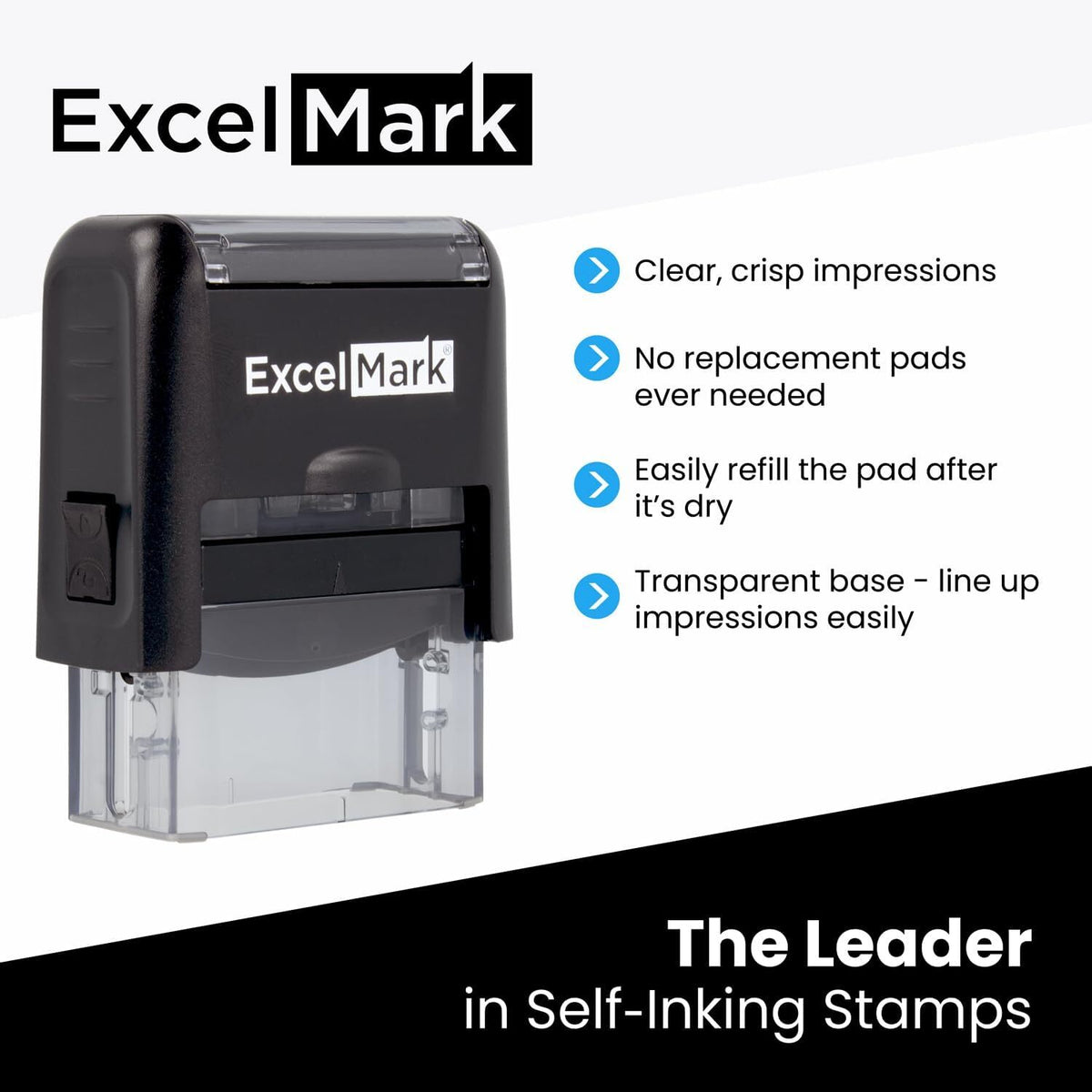 ExcelMark Self-Inking Do It Yourself Stamp Kit - A2359-diy - Black Ink