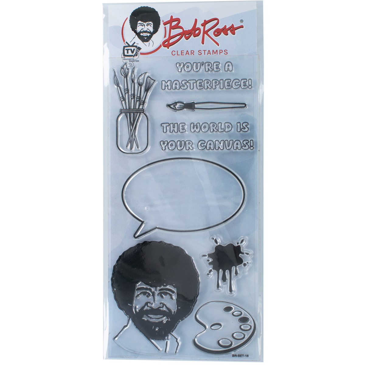 Bob Ross Happy Little Critters Clear Stamp Set 