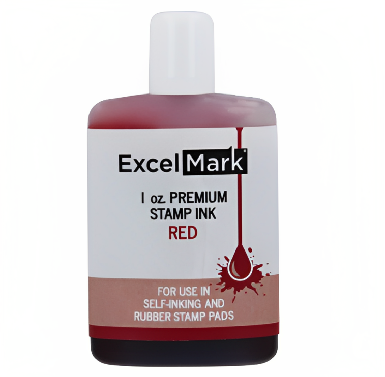 Premium Stamp Ink |Roll-on Stamp Ink Refill Great for Ink Refill. Apply to  Ink for Stamps with Roller Ball 2 oz. Red Ink