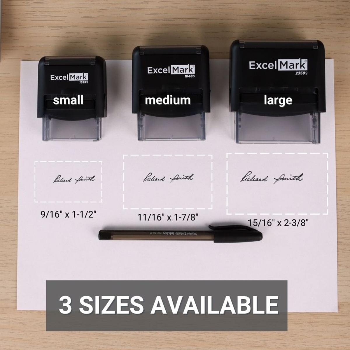  Custom Signature Stamp - 75 Fonts + 8 Colors to Choose from -  Self Inking Name Stamp Signature. 31x10mm - ADF1-ADF15 : Office Products