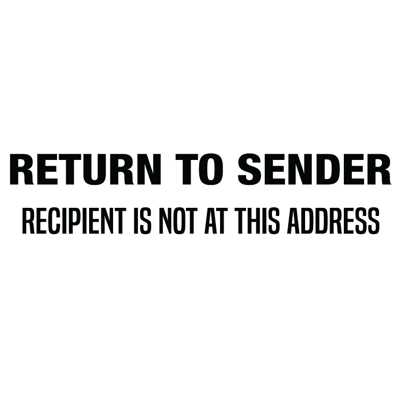 Return To Sender Not Address Stamp RubberStamps