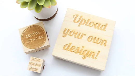 Rubber Stamp with Paper Mockup Stock Template