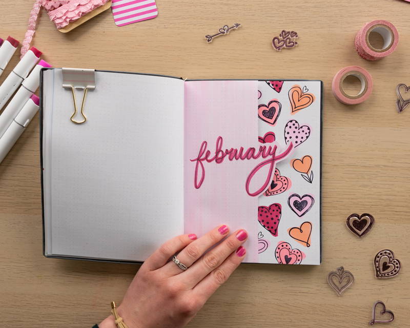 February Bullet Journal Page: Create a Dutch Door Cover – RubberStamps.com