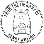 Cute Bear Library Book Stamp