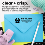 Paw Print Monogram Address Stamp