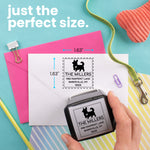 Pet Heart Silhouette Square Address Stamp