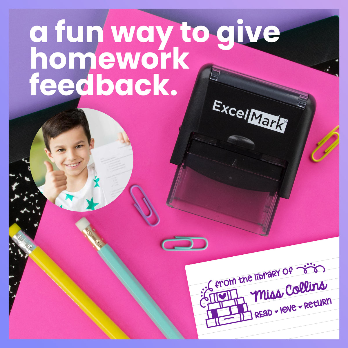 Custom Teacher Book Stamp – RubberStamps.com