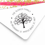 Swirl Tree Address Stamp