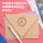Mandevilla Round Address Stamp