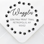 Paw Print Border Address Stamp