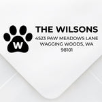 Paw Print Monogram Address Stamp