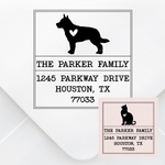 Pet Heart Silhouette Square Address Stamp