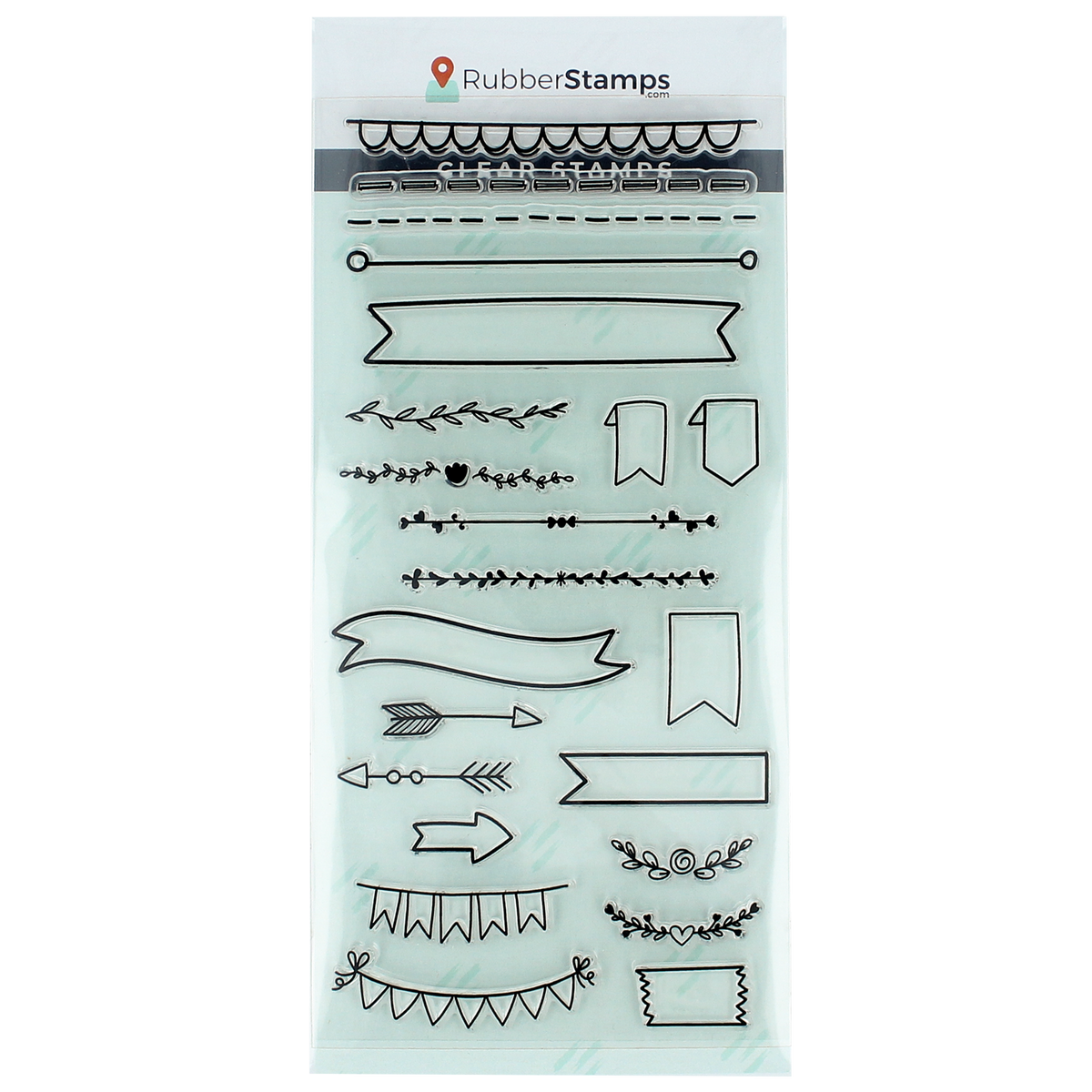 Banners and Boarders Clear Stamp Set - RubberStamps.com