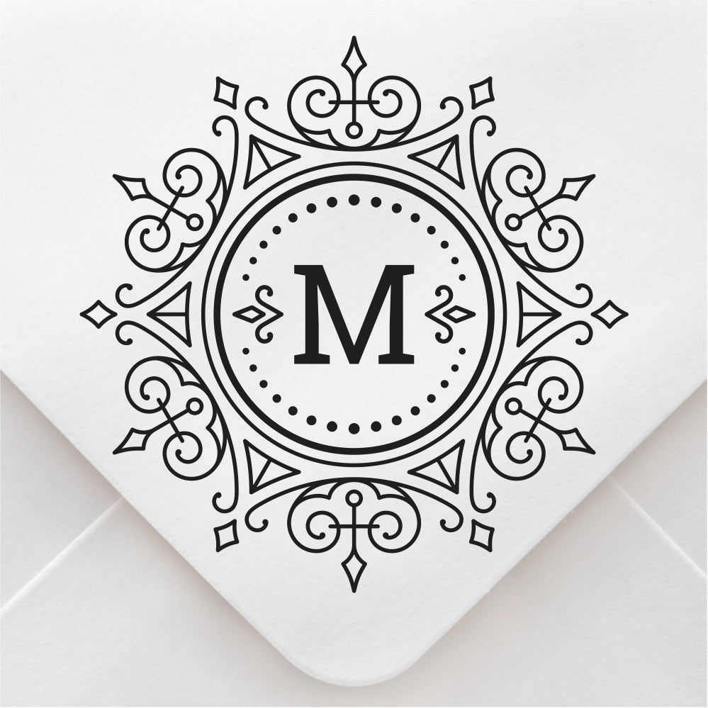 Custom 3-Initial Monogram Stamp // Sophisticated Design // Self Inking –  Where's George? Rubber Stamps
