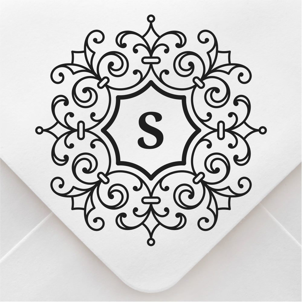 Custom 3-Initial Monogram Stamp // Sophisticated Design // Self Inking –  Where's George? Rubber Stamps