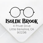 Wizard Glasses Square Address Stamp