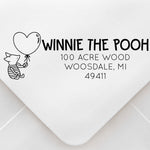 Piglet Heart Balloon Address Stamp