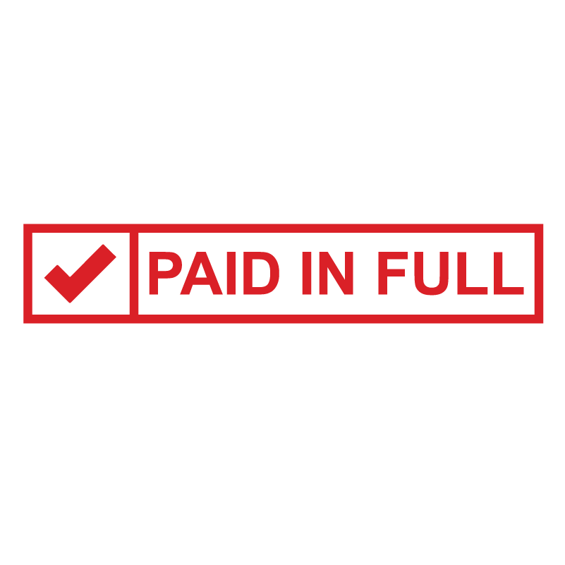 Check Box Paid In Full Stamp