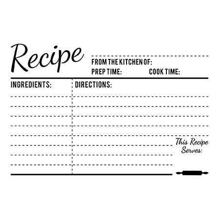 Monogram Recipe Card Editable Recipe Card Template Printable